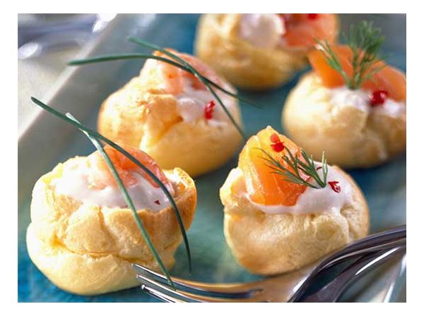 Petits choux farcis à la truite saumonée