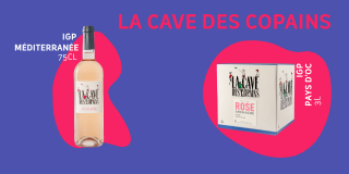 La Cave des Copains - Vin rosé - Bouteille et Bib